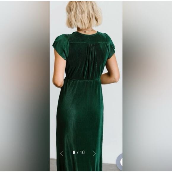 BALTIC BORN ATHENA Emerald Green Pleated Maxi Dress Size SMALL - Picture 4 of 13